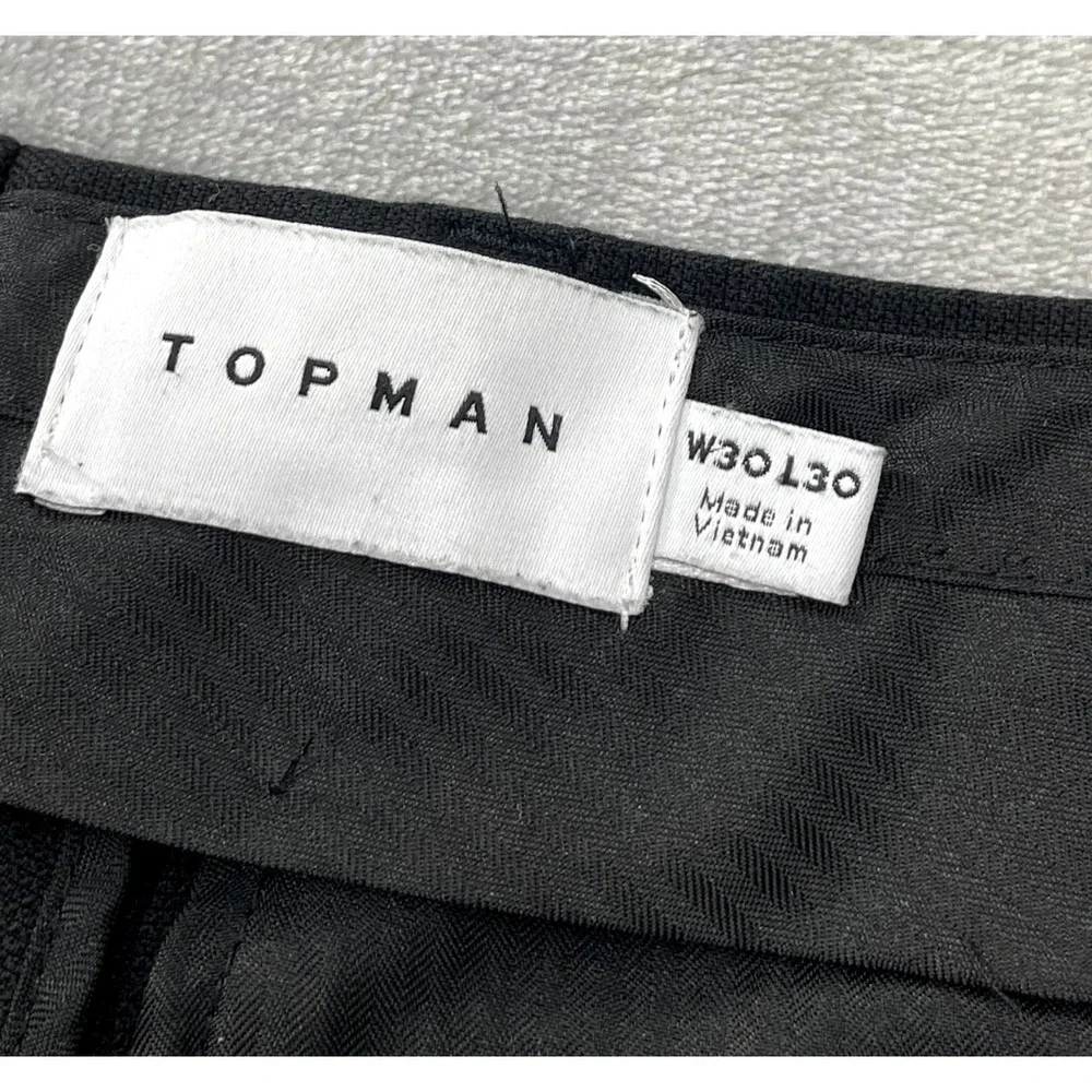 Topman Dress Pants Men's 30x30 Black Slim Fit Trousers